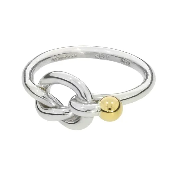 【Tiffany & Co】 Knot’s☆Yellow Gold 18k シングル リング Tiffany Knot Double Row Ring in Yellow Gold with Diamonds